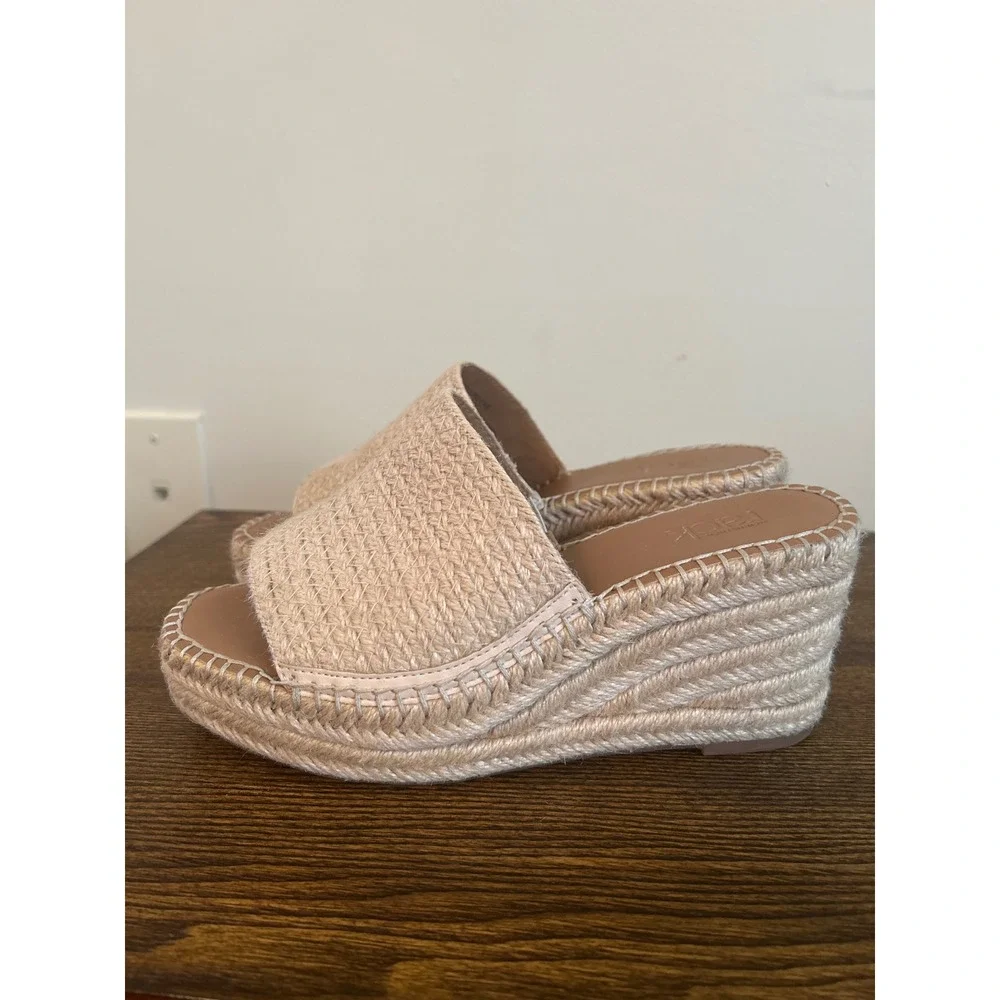 Nordstrom Rack Claire Beige Woven Espadrille Wedge Sandals RKCLAIRE-FAB 6.5M